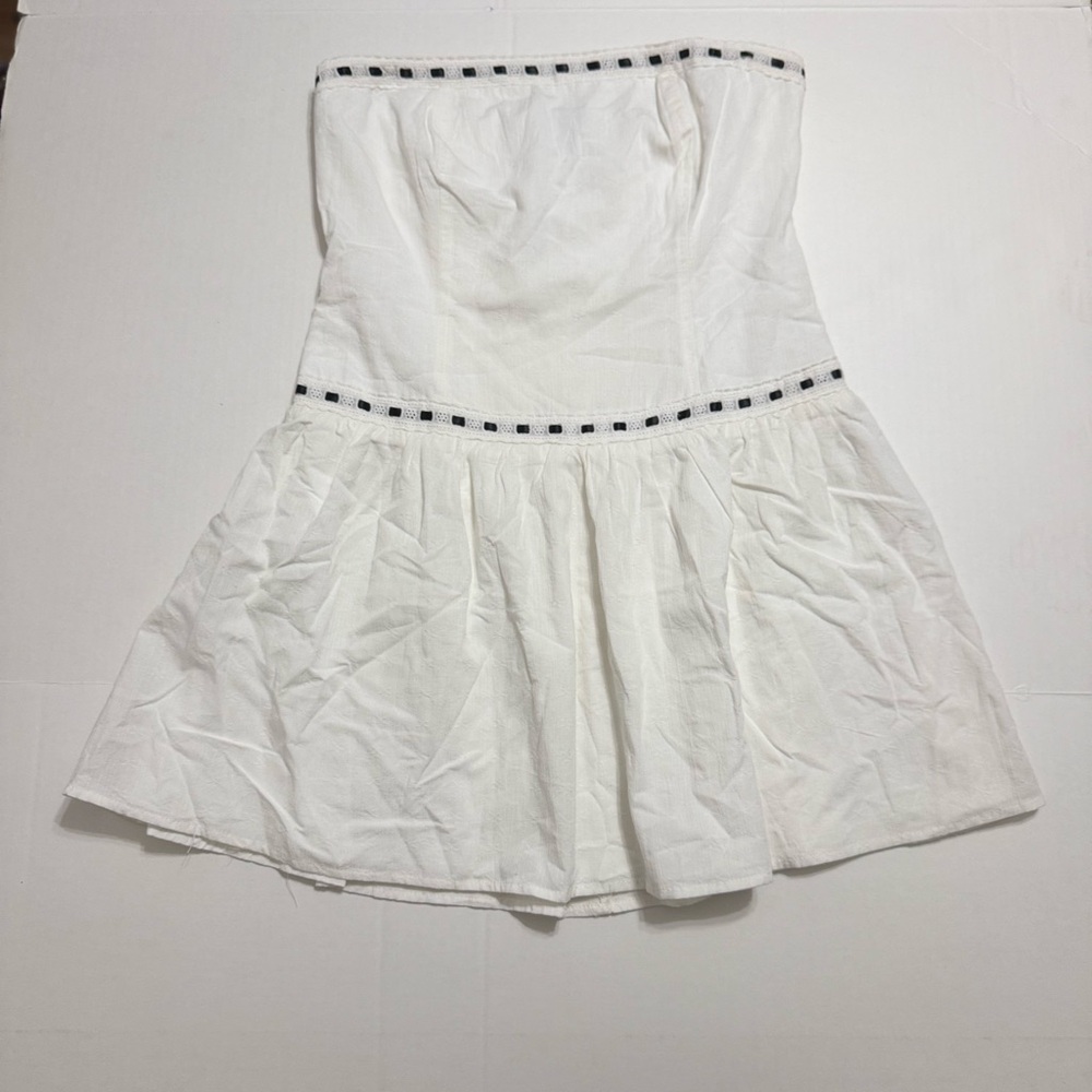 RSQ White Strapless Dress with Black Accents